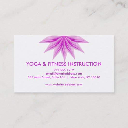 Elegante Lotus Blume Logo Yoga Visitenkarte (Rückseite)