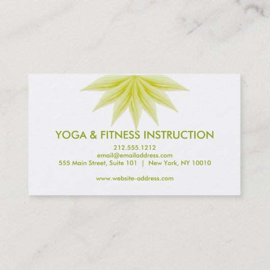 Elegante Lotus Blume Logo Yoga Visitenkarte (Rückseite)