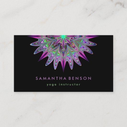 Elegante Lotus Blume Logo Yoga Visitenkarte (Vorderseite)