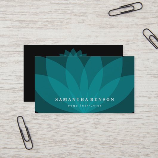 Elegante Lotus Blume Logo Yoga Visitenkarte (Vorderseite/Rückseite Beispiel)