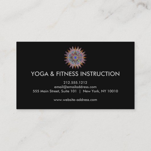 Elegante Lotus Blume Logo Yoga Visitenkarte (Rückseite)