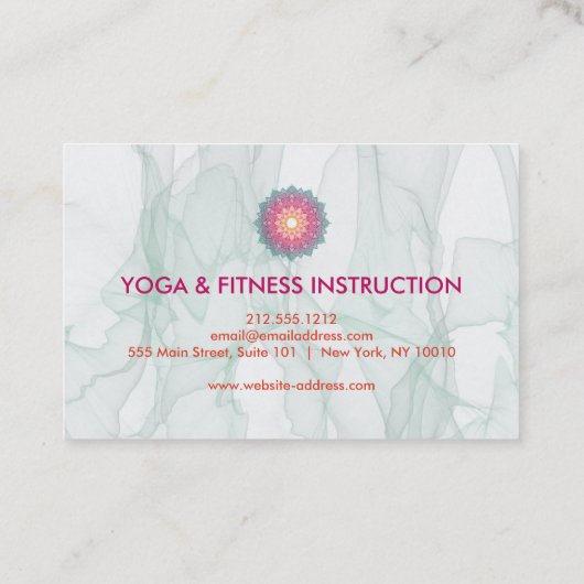 Elegante Lotus Blume Logo Yoga Visitenkarte (Rückseite)