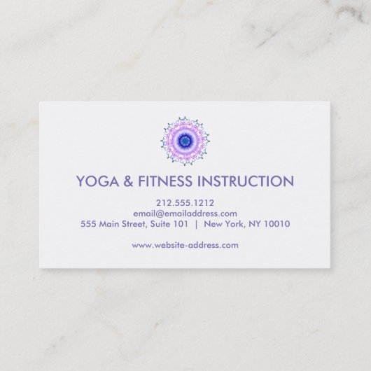 Elegante Lotus Blume Logo Yoga Visitenkarte (Rückseite)