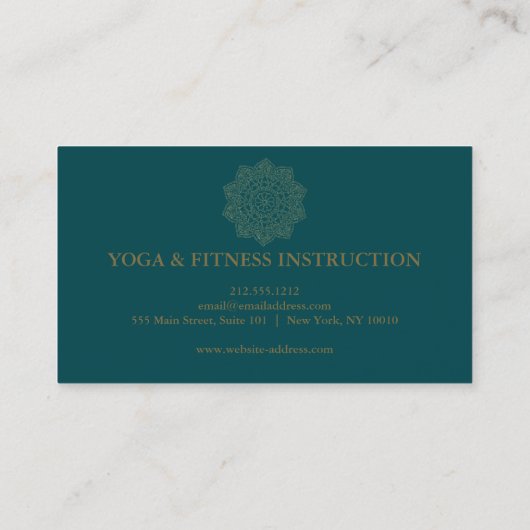 Elegante Lotus Blume Logo Yoga Visitenkarte (Rückseite)