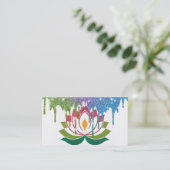 Elegante Lotus Blume Logo Yoga Visitenkarte (Stehend Vorderseite)