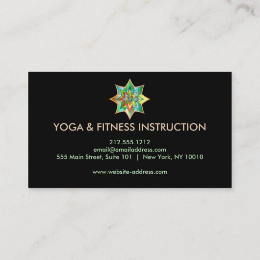 Elegante Lotus Blume Logo Yoga Visitenkarte (Rückseite)