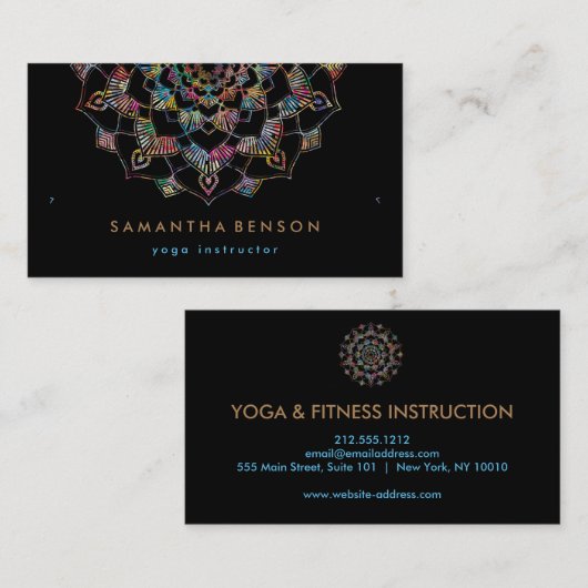 Elegante Lotus Blume Logo Yoga Visitenkarte (Vorne/Hinten)