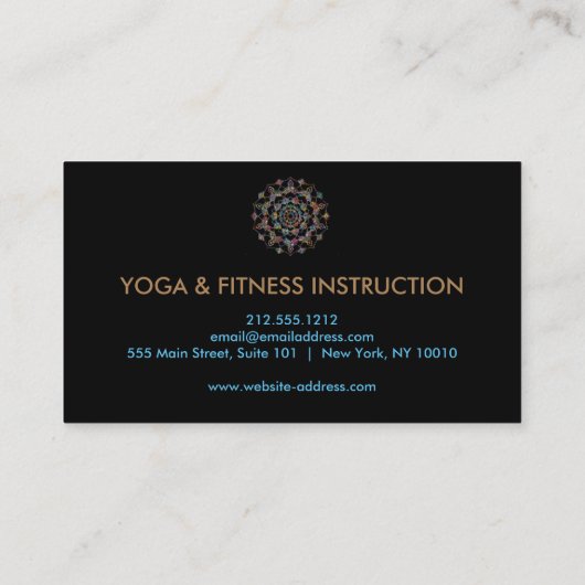 Elegante Lotus Blume Logo Yoga Visitenkarte (Rückseite)