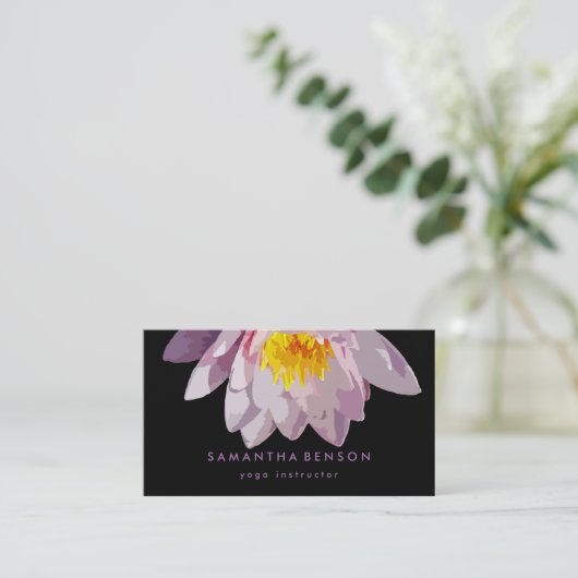 Elegante Lotus Blume Logo Yoga Visitenkarte (Stehend Vorderseite)