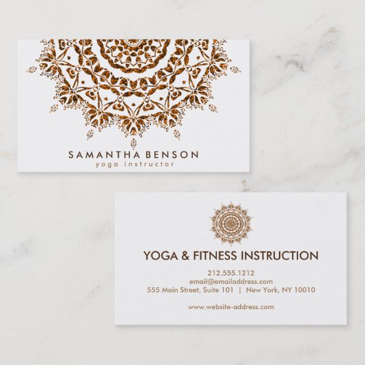 Elegante Lotus Blume Logo Yoga Visitenkarte (Vorne/Hinten)