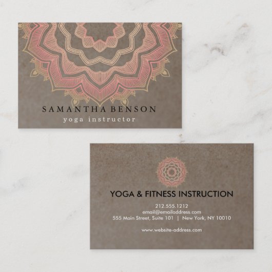 Elegante Lotus Blume Logo Yoga Visitenkarte (Vorne/Hinten)