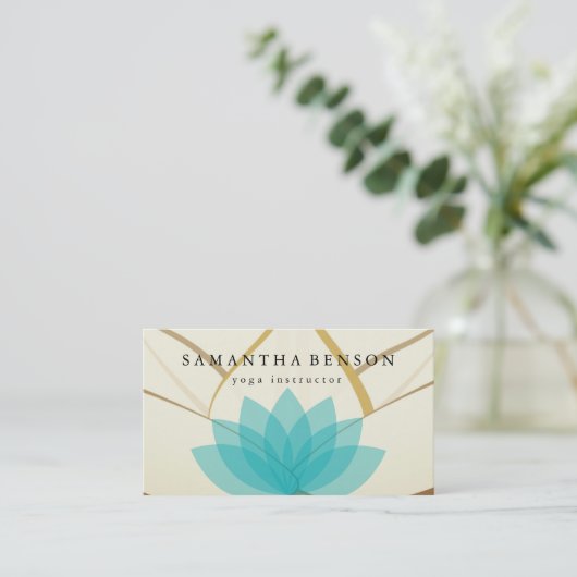 Elegante Lotus Blume Logo Yoga Visitenkarte (Stehend Vorderseite)