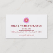 Elegante Lotus Blume Logo Yoga Visitenkarte (Rückseite)