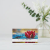 Elegante Lotus Blume Logo Yoga Visitenkarte (Stehend Vorderseite)
