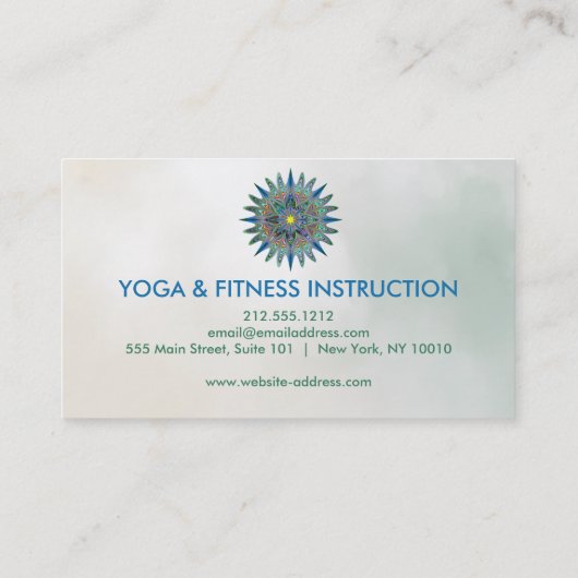 Elegante Lotus Blume Logo Yoga Visitenkarte (Rückseite)