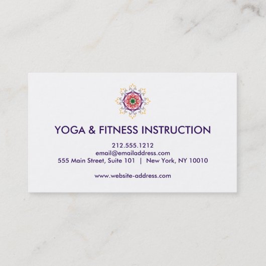 Elegante Lotus Blume Logo Yoga Visitenkarte (Rückseite)