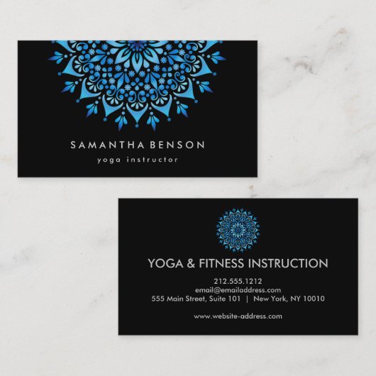 Elegante Lotus Blume Logo Yoga Visitenkarte (Vorne/Hinten)