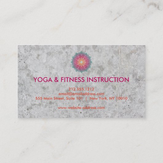 Elegante Lotus Blume Logo Yoga Visitenkarte (Rückseite)