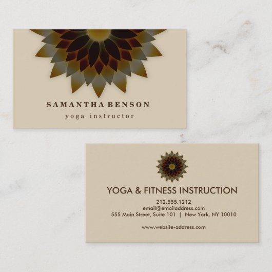 Elegante Lotus Blume Logo Yoga Visitenkarte (Vorne/Hinten)