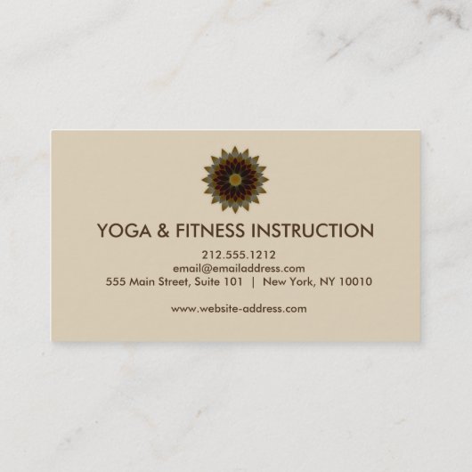 Elegante Lotus Blume Logo Yoga Visitenkarte (Rückseite)