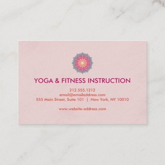 Elegante Lotus Blume Logo Yoga Visitenkarte (Rückseite)