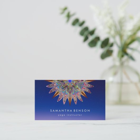 Elegante Lotus Blume Logo Yoga Visitenkarte (Stehend Vorderseite)