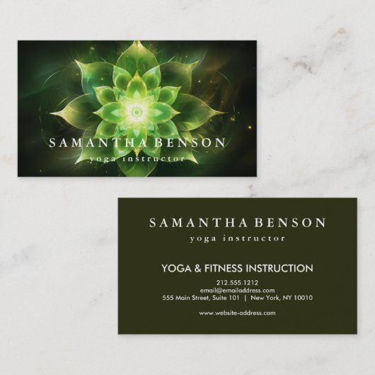 Elegante Lotus Blume Logo Yoga Visitenkarte (Vorne/Hinten)