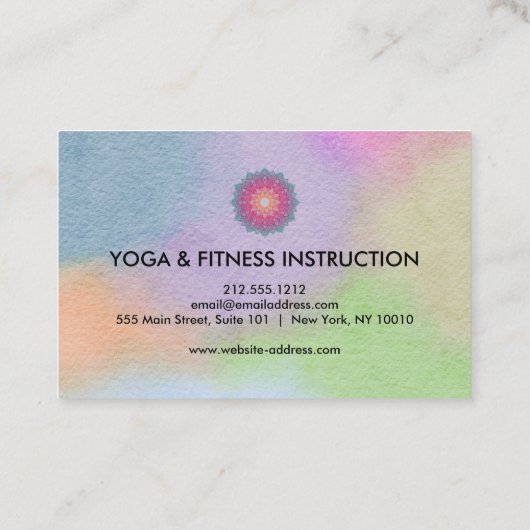 Elegante Lotus Blume Logo Yoga Visitenkarte (Rückseite)