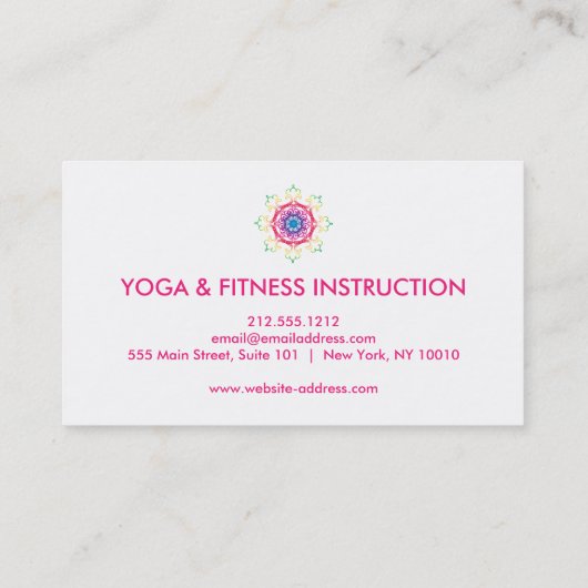 Elegante Lotus Blume Logo Yoga Visitenkarte (Rückseite)
