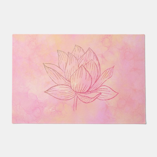 Elegante Lotus Blume Lustration Fußmatte (Vorderseite)