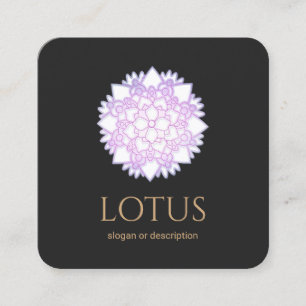 Elegante Lotus Blume Mandala Business Card Quadratische Visitenkarte