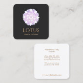 Elegante Lotus Blume Mandala Business Card Quadratische Visitenkarte (Vorne/Hinten)