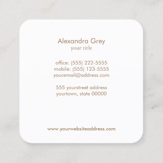 Elegante Lotus Blume Mandala Business Card Quadratische Visitenkarte (Rückseite)