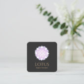 Elegante Lotus Blume Mandala Business Card Quadratische Visitenkarte (Stehend Vorderseite)