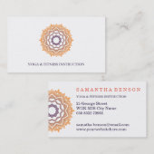 Elegante Lotus Blume Mandala Logo Yoga Visitenkarte (Vorne/Hinten)