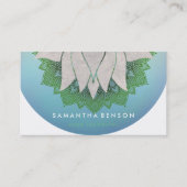 Elegante Lotus Blume Mandala Logo Yoga Visitenkarte (Vorderseite)