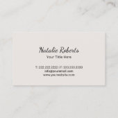 Elegante Lotus Blume Modernes Schwarzes Salon & WE Visitenkarte (Rückseite)