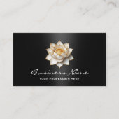 Elegante Lotus Blume Modernes Schwarzes Salon & WE Visitenkarte (Vorderseite)