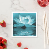 Elegante Lotus Blume Ocean Zen Yoga Personalisiert Serviette (Beispiel)