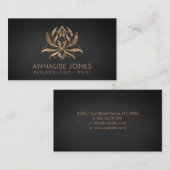 Elegante Lotus Blume - Pastellgold Visitenkarte (Vorne/Hinten)