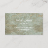 Elegante Lotus Blume Vintag Grün Salon & WELLNESS- Visitenkarte (Rückseite)