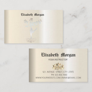 Elegante Lotus Blume Yoga, Visitenkarte