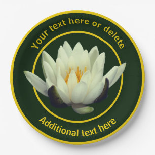 Elegante Lotus Lily Blume Personalisiertes Party Pappteller