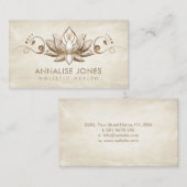 Elegante Lotus Ornament - Pastellgold Visitenkarte (Vorne/Hinten)