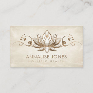 Elegante Lotus Ornament - Pastellgold Visitenkarte