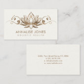 Elegante Lotus - Ornament - Pastellgold Visitenkarte (Vorne/Hinten)
