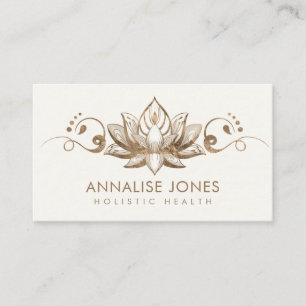 Elegante Lotus - Ornament - Pastellgold Visitenkarte