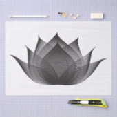 Elegante Lotus Schwarz und Weiß Blumenmoiré Minima Seidenpapier (Handwerk)