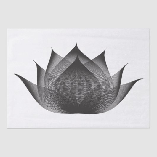 Elegante Lotus Schwarz und Weiß Blumenmoiré Minima Seidenpapier (Vorderseite)