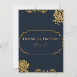 Elegante Lotus-Themen-Hochzeitseinladung Einladung